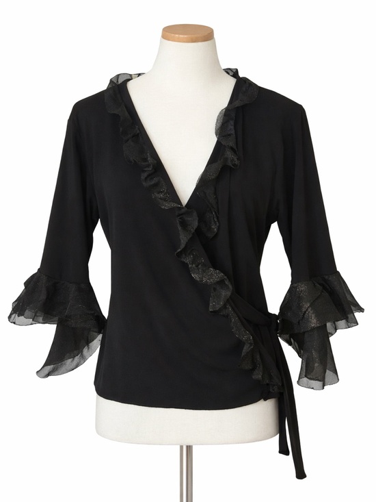 Tops - Flamenco Dance Black Wrap Top – Size Large